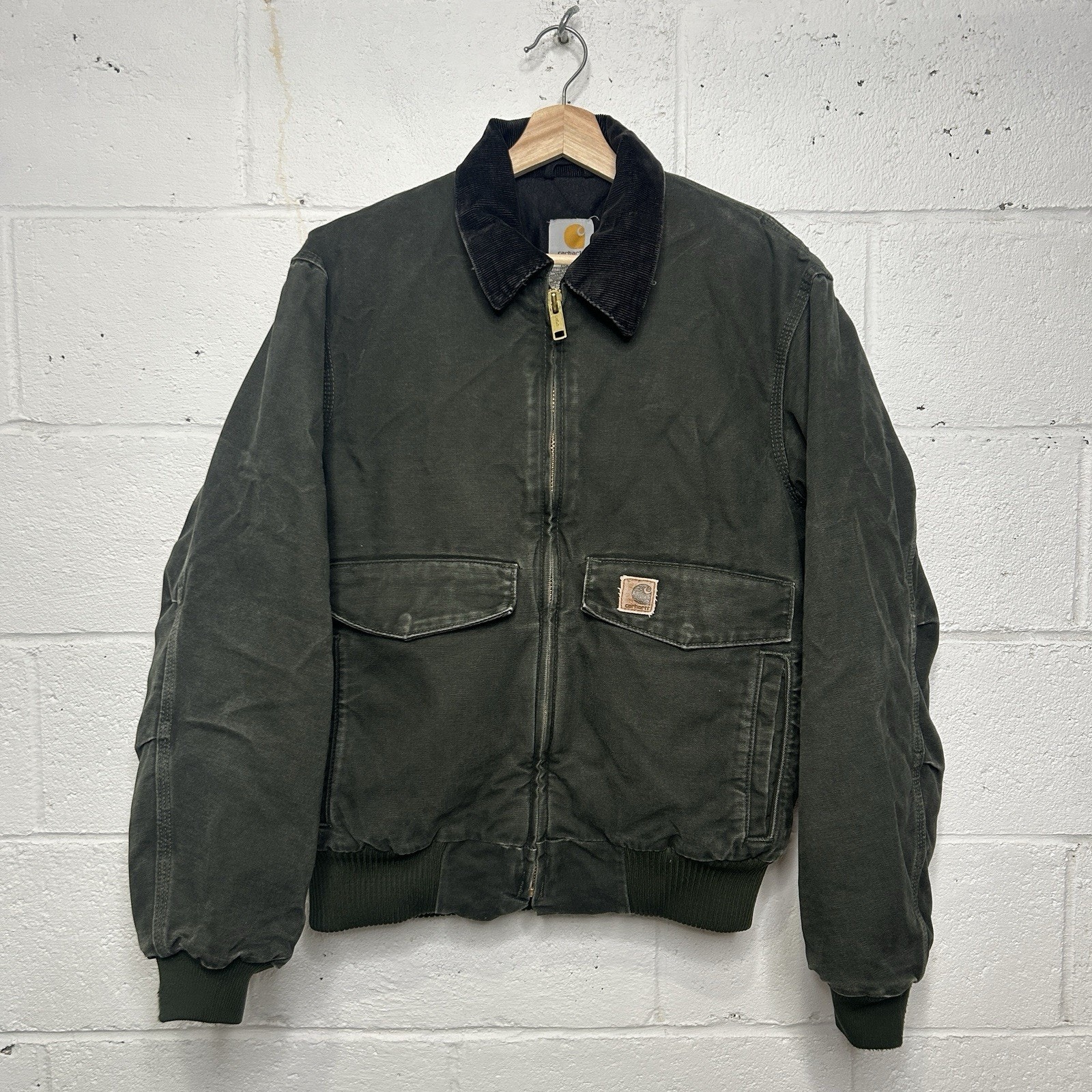 Y2k Carhartt Quilted Bomber Jacket “Moss Green” J165 Mos